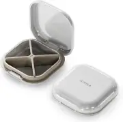 Small Pill Case, Travel Pill Box, Portable Pill Organizer, 4 Compartments, Dail