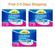 3 Always Maxi Thick Long Sanitary Pads With Wings Aloe Vera Freshness 150 Pads