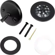 Matte Black Trip Lever Tub Trim Kit Set with Trip Lever Overflow Face Plate, No