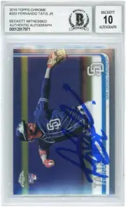 Fernando Tatis Jr. Padres Signed 2019 Topps Chrome RC 203 BGS 10 Card - Topps