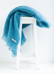 Masterweave Windermere Mohair Knee Wrap Throw Blanket-Denim