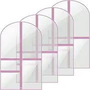 [AwObEpl] Portable Costume Garment Bag,Dance Costume Bags,Dance Costume Bags with Zipper,Clear Dance Costume Bags,Dust-Proof Costume Bags for Storage or Travel (Pink)