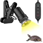 Dimmable Reptile Heat Lamp with Timer + 50W UVA UVB Light Bulb Basking Spot L...