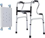 Foldable Height Adjustable Elderly Walking Trolley Mobility Aid No Wheels with Removable Seat Cushion for Elderly Disabled Shorter Person Interesting