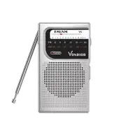 AM/FM Battery Operated Portable Pocket Radio - Best Silver AM/FM Radio