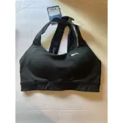 Brooks UpHold Cross-Back Sports Bra in Black Size XS 30CD-32C NWT