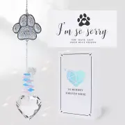 Pet Memorial Suncatcher, Pet Passing Away Gifts Cat Paw Suncatcher Love Pendant