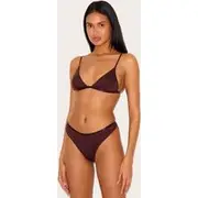 Chocolate Jersey Triangle Basic Lingerie Set, Chocolate