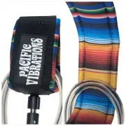 10' Pacific Vibrations Surfboard Ankle 7mm leash 10ft Black/Clear doubleswivel