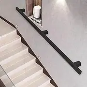 30cm~600cm Staircase Banister Hand Rail Wrought Iron Stair Railing for Indoor Outdoor Corridor Kindergarten Porch Railing, Wall Grab Handrails Support Rod(20ft/600cm)