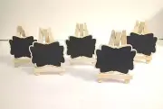 NEW SET OF 5 Mini Wooden Chalkboard Label Frame Sign W/ Easel Wedding Place Card