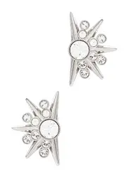 Rabanne Crystal-embellished Clip-on Earrings - Silver - One Size One Size