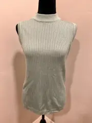 Pierre Cardin Mock Neck Green Pearlescent Sleeveless Sweater sz. M NWT