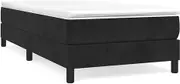 VRAXO Box Spring Bed with Mattress Black 106x203 cm King Single Size Velvet -42.48KG,3283167