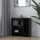 NNEVL Vitrine Cabinet Black 82.5x30.5x80 cm Chipboard
