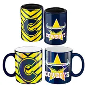 North Queensland Cowboys NRL Metallic Mug and Can Cooler Set