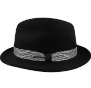 NWT Stetson Sloane Crushable Black Wool Fedora Cordova Hat Size Medium