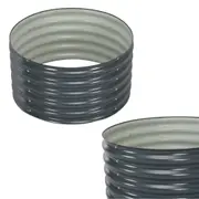 Garden Planter Round Galvanised Steel Decorative Outdoor Plant Pot Flower Bed