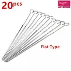20pcs Metal Swirl Flat 38cm Skewer Barbeque BBQ Party KD13019