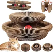 QYINXIU 2 Pack Cat Toy, Magic Organ Cat Scratch Board, Magic Organ Cat Toy with Ball, Interactive Mental Physical Exercise for Cats