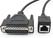 0.98 ft RJ45 to DB25 Male Network Cable, DB25 Male to RJ45 Female Connection Wire 8P8C to db25 Debugging Cable Network Switch Industrial Control Wire for Switch, Routers, Computers (0.3Meter)