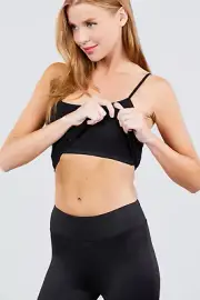 Women's ADJ STRAP CROPPED CAMI w/SHELF BRA ( 2/2/2) ( S/M/L) 6 pieces 1 pack