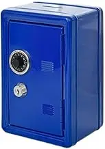 Household Insurance Box Vertical Mini Metal Safe Car Safe Key Insurance Cabinet Desktop Decoration Piggy Bank(Blue)