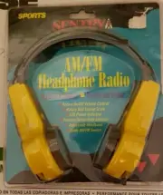 Vintage Sentry AM/FM Headphone Radio...Yellow...NEW SEALED