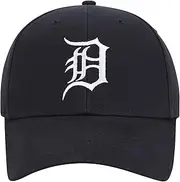 Detroit Baseball Team Hat Adjustable Classic MVP Tigers Cap Navy Blue, Navy Blue