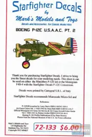 SFD72133 1:72 Starfighter Decals - P-12E USAAC Pt 2 #72133