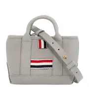 Thom Browne RWB Stripe Detailed Tote Bag One size light gray