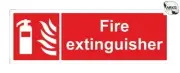CASTLE PROMOTIONS Fire Extinguisher Sign - Self Adhesive Vinyl - 100mm x 300mm S