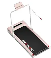 BLACK LORD Folding Walking Pad Treadmill with Handle and Display, Under Desk Running Machine with 2.3HP Motor, Speaker and Wireless Control, FW40-H Series, Pink