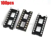 100Pcs 18Pin Solder Type Socket Adaptor Dip Gold Plated Machined Sip Round Ne mq