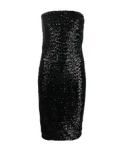 Sequined shoulder-length dress XS Black