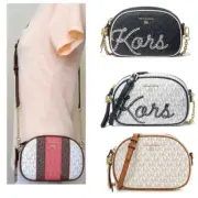 Michael Kors Jet Set Charm Small MK Logo Signature Oval Camera Crossbody Bag