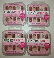 4 Fing'rs Prints Girlie Glam Press on Nails 31039 Sweet Silhouette Black & Pink