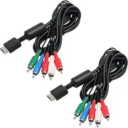 6Ft Component HD AV Cable for PS2/PS3/PS3 Slim HDTV-Ready 5-Wire TV Cables-2 Pack