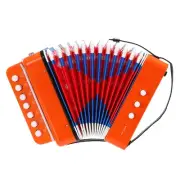 Accordion, 10 Keys Button Accordion Mini Musical Instrument, Orange