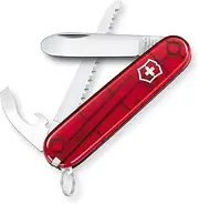 My First Victorinox Swiss Army Pocket Knife with 9 Functions, Red Trasparent
