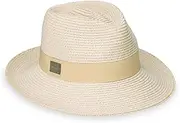 [CARKELLA] by Wallaroo Women’s Emery Fedora – UPF 50+ Sun Hat, Wide Brim, Packable, Adjustable, Natural Fiber, Medium Size