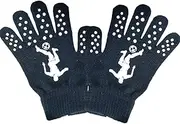 [Generic] Kids Stretchy Gloves | Kick Ball Pattern Full Fingers Knitted Gloves - Stretchy Knitted Gloves, Children Knit Mittens For Indoor And Outdoor