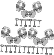 [WRITWAA] 16 Pcs Flat Screw Back Earrings Stainless Steel Earrings Stainless Steel Earings Dangle Earrings Thread Earrings Cute Earrings for Women Heart Post Earrings for Women Metal