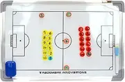 Soccer Whiteboard Clipboard with Magnetic Chess Pieces Pen Erase, Full/Half-Court Futsal Ball Coaches Clipboard, Double-Sided Football Training Clipboard, Football Coaching Strategy Board (1 Pack)