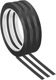uxcell 3 Pack Whiteboard Tape, 7mm 1/4" Width Art Tape Dry Erase Board Pinstripe Thin Tape for Graphic Chart Grid Drafting Electrical Marking, Black