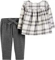 [Carter's] Baby Girls' 2-Piece Plaid Flannel Top & Pant Set