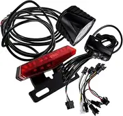 Electric Bike Light Kit with Horn Switch Button Front and Rear LED Lights Brake and Turn Signal Lamps Easy Installation for Enhanced Night Safety and Visibility