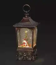 Roman Christmas LED Lighted Music Glitter Swirl Santa Rotating Train Snow Globe