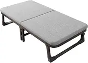 Portable Folding Camping Bed w/Mattress for Adults Outdoor Tent Sleeping Cot Heavy Duty Single Guest Bed for Home Office Nap Camp Travel Beach