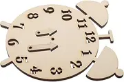 WOONEKY Wooden Educational Clock Boys and Girls Montessori Learning Toy Sorting Blocks Cognitive Development